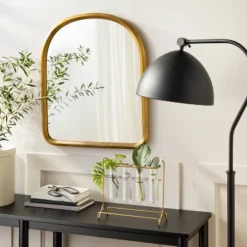 Arched Metal Frame Mirror Brass Finish - Hearth & Hand⢠With Magnolia