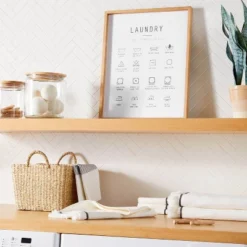 16"x20" Laundry Care Infographic Framed Sign - Hearth & Hand⢠With Magnolia